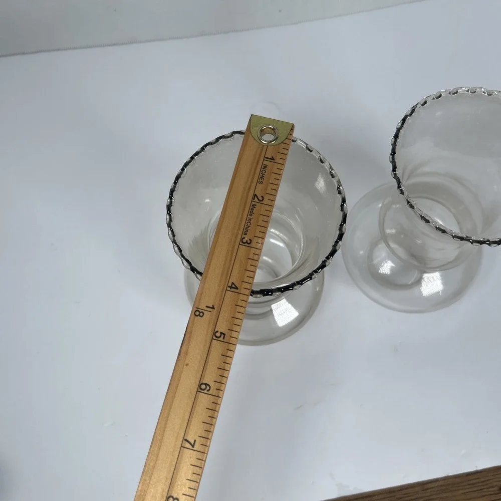 Vintage Iridescent Clear Glass Hurricane Lamp Shade Chimney  7.5